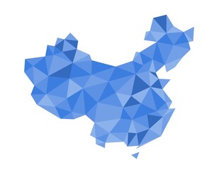 China map - polygon style vector