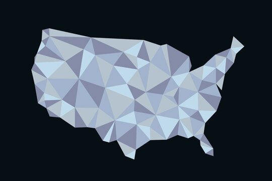 USA polygonal map - geometric style map