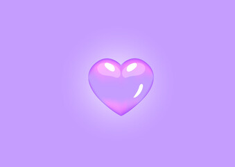 Heart, Symbol of love and Valentine's Day. Volumetric heart isolated on a purple background. Vector illustration.