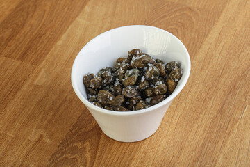 Salted marinated capers snack appetiser