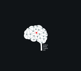 World Brain Tumor Day. Vector Illustration. black background