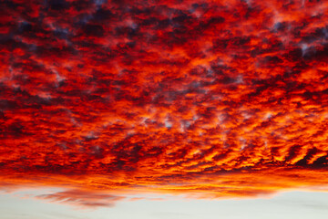 Amazing Dramatic Sunset Sky with Red Clouds