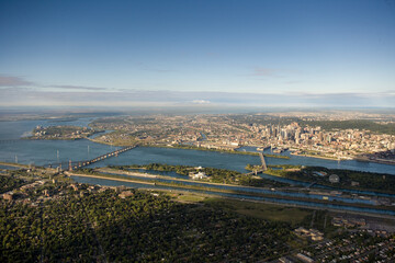 Obraz premium Montreal and St Lawrence from Brossard Quebec Canada