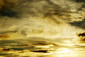 Beautiful Dramatic Sunset Sky with Colorful Clouds