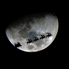 Colourful Moon and direct shoot of the Moon. Art way to show the buty of the Moon. Christmass image of the Moon