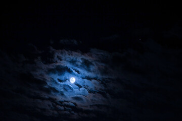 Colourful Moon and direct shoot of the Moon. Art way to show the buty of the Moon. Christmass image of the Moon