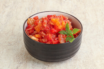 Hungary vegetarian Lecho with vegetables