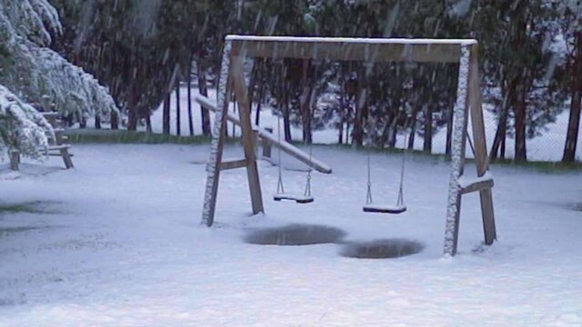 Nieva sobre las calles