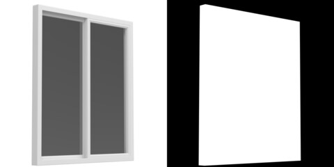 3D rendering illustration of a double rail sliding window