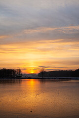 Fototapeta premium sunset over the river