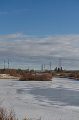 Fototapeta na wymiar Pylypow Wetlands Freezing over before the Winter