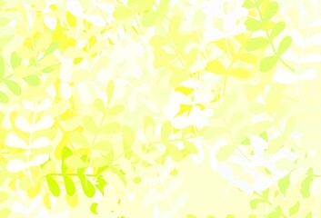 Light Green, Yellow vector natural backdrop with leaves.