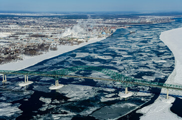 Winter Ice on the St Lawrence Trois-Rivieres Quebec Canada