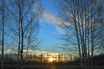 clouds illuminated by the bright rising sun