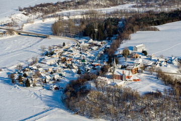 Quebec Village in Winter Near Trois-Rivieres