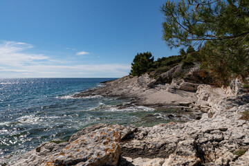 Küstenstrand in Istrien, Kroatien