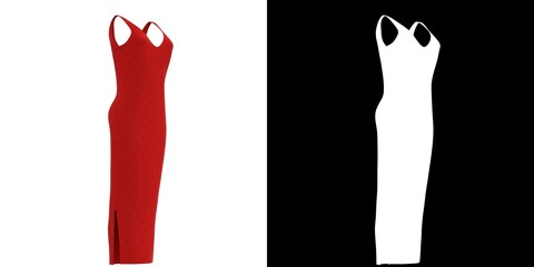 3D rendering illustration of a red dress