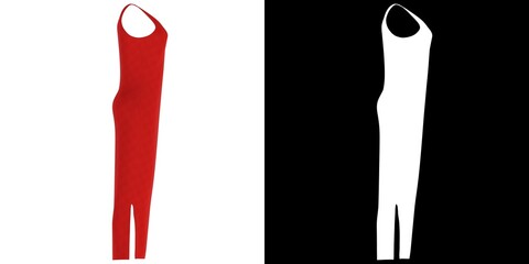3D rendering illustration of a red dress