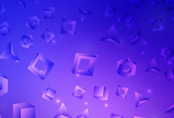 Light Pink, Blue vector texture with poly style with cubes.