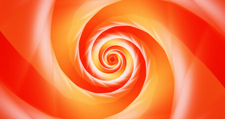 Abstract bright orange tunnels or wormholes. 3d rendering.	