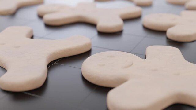 The process of baking a gingerbread man.