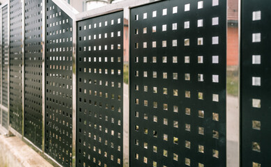 Perforated Metal Fence. Metal sheet panel fence
