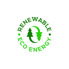 Eco Energy Pine Tree Logo Concept Vector Illustration