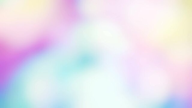 Soft rainbow color holographic gradient abstract background. Iridescent light hologram wonder loopable 4k motion graphics clorful background.
