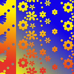 seamless pattern with flowers, neon