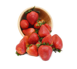 Fresh red ripe strawberry isolated on white, macro image 