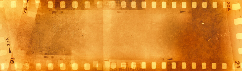 Orange film frames or strips background
