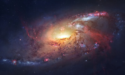 Obraz na płótnie Canvas Bright galaxy with starry light and Nebula. Stars and far galaxies. Sci-fi space wallpaper. Elements of this image furnished by NASA