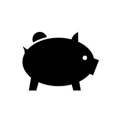 Piggy bank icon, Vector outline icon, illustration for web