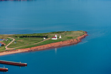 Fototapeta na wymiar Wood Islands Provincal Park and Lighthouse Prince Edward Island Canada