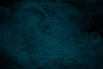 Abstract blue cement plaster wall with crack and spots for texture background