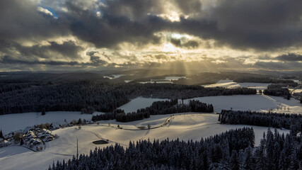 Winter view of the Black Forest, near the village Waldau, Germany