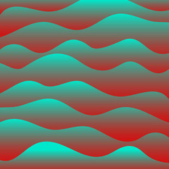 Fototapeta premium Wavy liquid background with gradient. Red and green. Vector illustration.