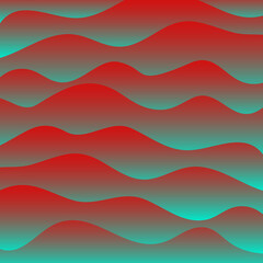 Wavy background with gradient. Red and green. Vector illustration.
