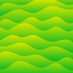 Wavy liquid background with green gradient. Vector illustration.