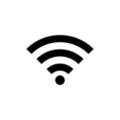 Wi-Fi icon in black on a white background. Wireless internet signal. 