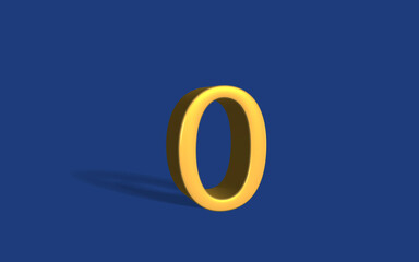 Golden Zero Text in Front Of an Up Arrow