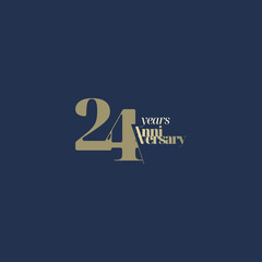 Fototapeta na wymiar 24 years anniversary logotype with modern minimalism style. Vector Template Design Illustration.