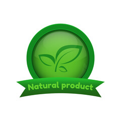 Natural product logo on white background