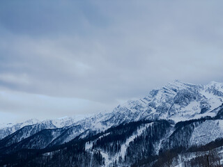 snow covered mountains