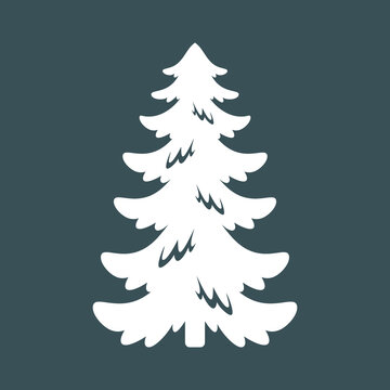 Fir pine tree wood forest quality vector illustration cut