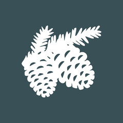 Pine Pinecone tree quality vector illustration cut