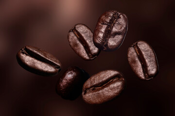 Obraz premium Deep roasted whole coffee beans 