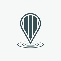 Map pin pointer Route Gps location icon Vector illustration cut