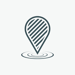 Map pin pointer Route Gps location icon Vector illustration cut