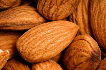 Close up macro texture view on almond  